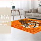 Ultra Soft Area Rug, Non Slip, Stain Resistant, Washable Area Rugs for Living Room, Bedroom, High Pile Animal Print Bathroom Accent Carpet(Orange)