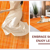Ultra Soft Area Rug, Non Slip, Stain Resistant, Washable Area Rugs for Living Room, Bedroom, Elegant Modern Textured Element(Orange)