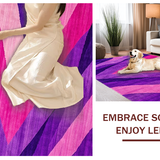 Ultra Soft Area Rug, Non Slip, Stain Resistant, Washable Area Rugs for Living Room, Bedroom, Dynamic Modern Striped Arrangement(Purple)