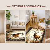 Ultra Soft Area Rug, Non Slip, Stain Resistant, Washable Area Rugs for Living Room, Bedroom, Playful Kid-Friendly Deer Design(Brown)