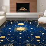 Ultra Soft Area Rug, Non Slip, Stain Resistant, Washable Area Rugs for Living Room, Bedroom, Enchanting Stellar Radiance Style(Blue)