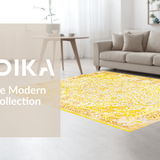 Ultra Soft Area Rug, Non Slip, Stain Resistant, Washable Area Rugs for Living Room, Bedroom, Warm Earthy Distressed Pattern(Yellow)