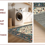 Ultra Soft Area Rug, Non Slip, Stain Resistant, Washable Area Rugs for Living Room, Bedroom, Soft Earthy Paisley Aesthetic(Ivory)