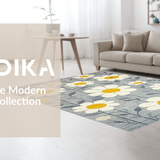Ultra Soft Area Rug, Non Slip, Stain Resistant, Washable Area Rugs for Living Room, Bedroom, Chic Grey Floral Aesthetic(Gray)