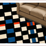 Ultra Soft Area Rug, Non Slip, Stain Resistant, Washable Area Rugs for Living Room, Bedroom, Bold Striped Modern Aesthetic Pattern(Black)