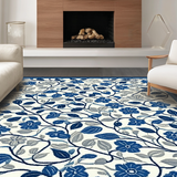Artful Graphic Blue Blossom Motif(Blue)