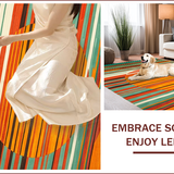 Ultra Soft Area Rug, Non Slip, Stain Resistant, Washable Area Rugs for Living Room, Bedroom, Chic Color Blocked Patterned Delight(Orange)