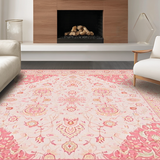 Ultra Soft Area Rug, Non Slip, Stain Resistant, Washable Area Rugs for Living Room, Bedroom, Elegant Solid Blush Texture(Pink)
