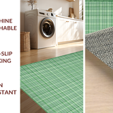 Ultra Soft Area Rug, Non Slip, Stain Resistant, Washable Area Rugs for Living Room, Bedroom, Serene Modern Linear Pattern Fusion(Green)