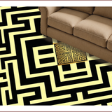 Ultra Soft Area Rug, Non Slip, Stain Resistant, Washable Area Rugs for Living Room, Bedroom, Sleek Black Geometric Elegance(Black)