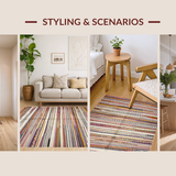 Bold Rustic Color Interplay Stripes(Red)