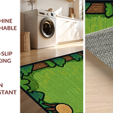 Ultra Soft Area Rug, Non Slip, Stain Resistant, Washable Area Rugs for Living Room, Bedroom, Colorful Woodland Creature Design(Green)