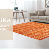 Ultra Soft Area Rug, Non Slip, Stain Resistant, Washable Area Rugs for Living Room, Bedroom, Contemporary Rustic Orange Elegance(Orange)