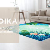 Ultra Soft Area Rug, Non Slip, Stain Resistant, Washable Area Rugs for Living Room, Bedroom, Coastal Vibrant Starfish Motif(Blue)