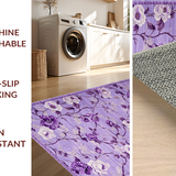 Ultra Soft Area Rug, Non Slip, Stain Resistant, Washable Area Rugs for Living Room, Bedroom, Elegant Soft Colorful Bloom Patterns(Purple)