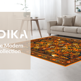Ultra Soft Area Rug, Non Slip, Stain Resistant, Washable Area Rugs for Living Room, Bedroom, Creative Jungle Vibe Accent(Orange)