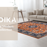 Ultra Soft Area Rug, Non Slip, Stain Resistant, Washable Area Rugs for Living Room, Bedroom, Chic Retro Geometric Color Palette(Orange)