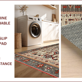 Ultra Soft Area Rug, Non Slip, Stain Resistant, Washable Area Rugs for Living Room, Bedroom, Chic Vintage Inspired Design(Gray)