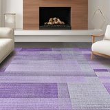 Ultra Soft Area Rug, Non Slip, Stain Resistant, Washable Area Rugs for Living Room, Bedroom, Luxurious Silver and Purple Palette(Purple)
