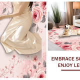 Ultra Soft Area Rug, Non Slip, Stain Resistant, Washable Area Rugs for Living Room, Bedroom, Serene Floral Embrace Aesthetic(Pink)