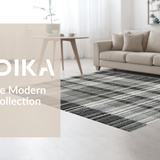 Ultra Soft Area Rug, Non Slip, Stain Resistant, Washable Area Rugs for Living Room, Bedroom, Graphic Monochrome Striped Area Rug(Black)