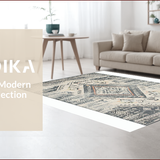 Ultra Soft Area Rug, Non Slip, Stain Resistant, Washable Area Rugs for Living Room, Bedroom, Contemporary Distressed Textured Design(Gray)