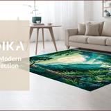 Ultra Soft Area Rug, Non Slip, Stain Resistant, Washable Area Rugs for Living Room, Bedroom, Whimsical Celestial Illustrative Design(Green)