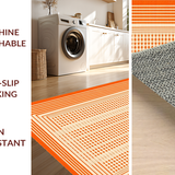 Ultra Soft Area Rug, Non Slip, Stain Resistant, Washable Area Rugs for Living Room, Bedroom, Artistic Mid Century Geometric Flair(Orange)