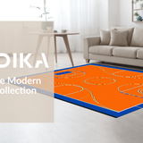 Ultra Soft Area Rug, Non Slip, Stain Resistant, Washable Area Rugs for Living Room, Bedroom, Vibrant Basketball Court Motif(Orange)