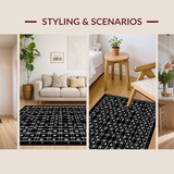 Ultra Soft Area Rug, Non Slip, Stain Resistant, Washable Area Rugs for Living Room, Bedroom, Unique Fluffy Black Animal Impression(Black)