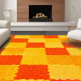 Ultra Soft Area Rug, Non Slip, Stain Resistant, Washable Area Rugs for Living Room, Bedroom, Charming Irregular Shape Accent Piece(Orange)