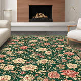 Ultra Soft Area Rug, Non Slip, Stain Resistant, Washable Area Rugs for Living Room, Bedroom, Rustic Nature-Inspired Textile(Green)