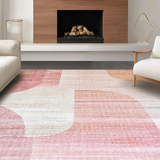 Ultra Soft Area Rug, Non Slip, Stain Resistant, Washable Area Rugs for Living Room, Bedroom, Designer Ribbon Bow Silhouette Rug with Modern Aesthetic Pattern Elements(Pink)