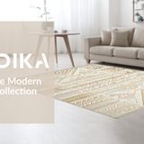 Ultra Soft Area Rug, Non Slip, Stain Resistant, Washable Area Rugs for Living Room, Bedroom, Rustic Woven Textured Pattern(Beige)