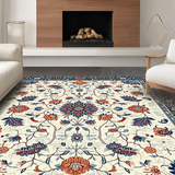 Ultra Soft Area Rug, Non Slip, Stain Resistant, Washable Area Rugs for Living Room, Bedroom, Transitional Vintage Floral Elegance(White)