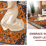 Ultra Soft Area Rug, Non Slip, Stain Resistant, Washable Area Rugs for Living Room, Bedroom, Elegant Floral Trellis Aesthetic(Orange)