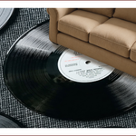 Ultra Soft Area Rug, Non Slip, Stain Resistant, Washable Area Rugs for Living Room, Bedroom, Retro Vinyl Record Non-Slip Area Rug(Black) - ODIKA