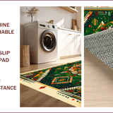 Ultra Soft Area Rug, Non Slip, Stain Resistant, Washable Area Rugs for Living Room, Bedroom, Ornate Medallion Bedroom Rug for Pet Owners(Green)
