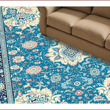 Ultra Soft Area Rug, Non Slip, Stain Resistant, Washable Area Rugs for Living Room, Bedroom, Coastal Elegance Floral Motif(Blue)