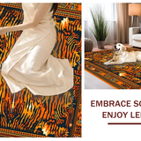 Ultra Soft Area Rug, Non Slip, Stain Resistant, Washable Area Rugs for Living Room, Bedroom, Creative Jungle Vibe Accent(Orange)