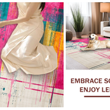 Ultra Soft Area Rug, Non Slip, Stain Resistant, Washable Area Rugs for Living Room, Bedroom, Striking Modern Ombre Design(Pink)