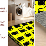 Stylish Modern Black Cat Artwork(Yellow)