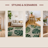 Ultra Soft Area Rug, Non Slip, Stain Resistant, Washable Area Rugs for Living Room, Bedroom, Tropical Monstera Non-Slip Kitchen Runner(Green)
