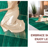 Ultra Soft Area Rug, Non Slip, Stain Resistant, Washable Area Rugs for Living Room, Bedroom, Luxurious Fluffy Asymmetrical Design(Green)