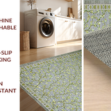 Ultra Soft Area Rug, Non Slip, Stain Resistant, Washable Area Rugs for Living Room, Bedroom, Vibrant Rustic Green Overtones(Gray)