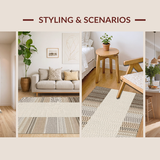 Ultra Soft Area Rug, Non Slip, Stain Resistant, Washable Area Rugs for Living Room, Bedroom, Modern Subtle Organic Patterns(Beige)