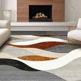 Ultra Soft Area Rug, Non Slip, Stain Resistant, Washable Area Rugs for Living Room, Bedroom, Elegant Subtle Gradient Waves(Beige)