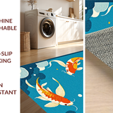 Ultra Soft Area Rug, Non Slip, Stain Resistant, Washable Area Rugs for Living Room, Bedroom, Colorful Cartoonish Sea Animal Motif(Blue)