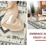 Ultra Soft Area Rug, Non Slip, Stain Resistant, Washable Area Rugs for Living Room, Bedroom, Contemporary Neutral Lattice Aesthetic(White)