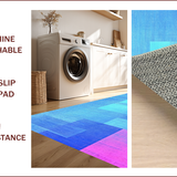 Ultra Soft Area Rug, Non Slip, Stain Resistant, Washable Area Rugs for Living Room, Bedroom, Dynamic Colorful Abstract Waves(Blue)